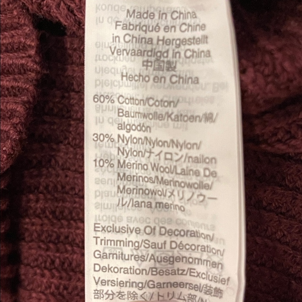J.Crew Factory burgundy bow neck sweater size small - Picture 6 of 6